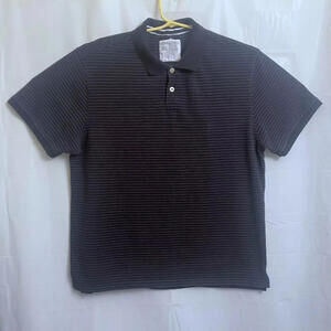 Akademiks Polo Shirt Men's 5XL Black Grey Striped
